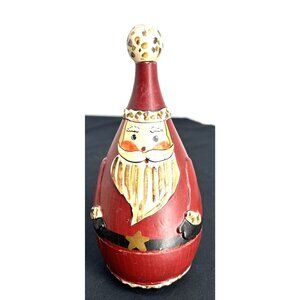 Nesting Wooden Santa Claus Christmas Cone Shape Set of 3 Vintage 8"